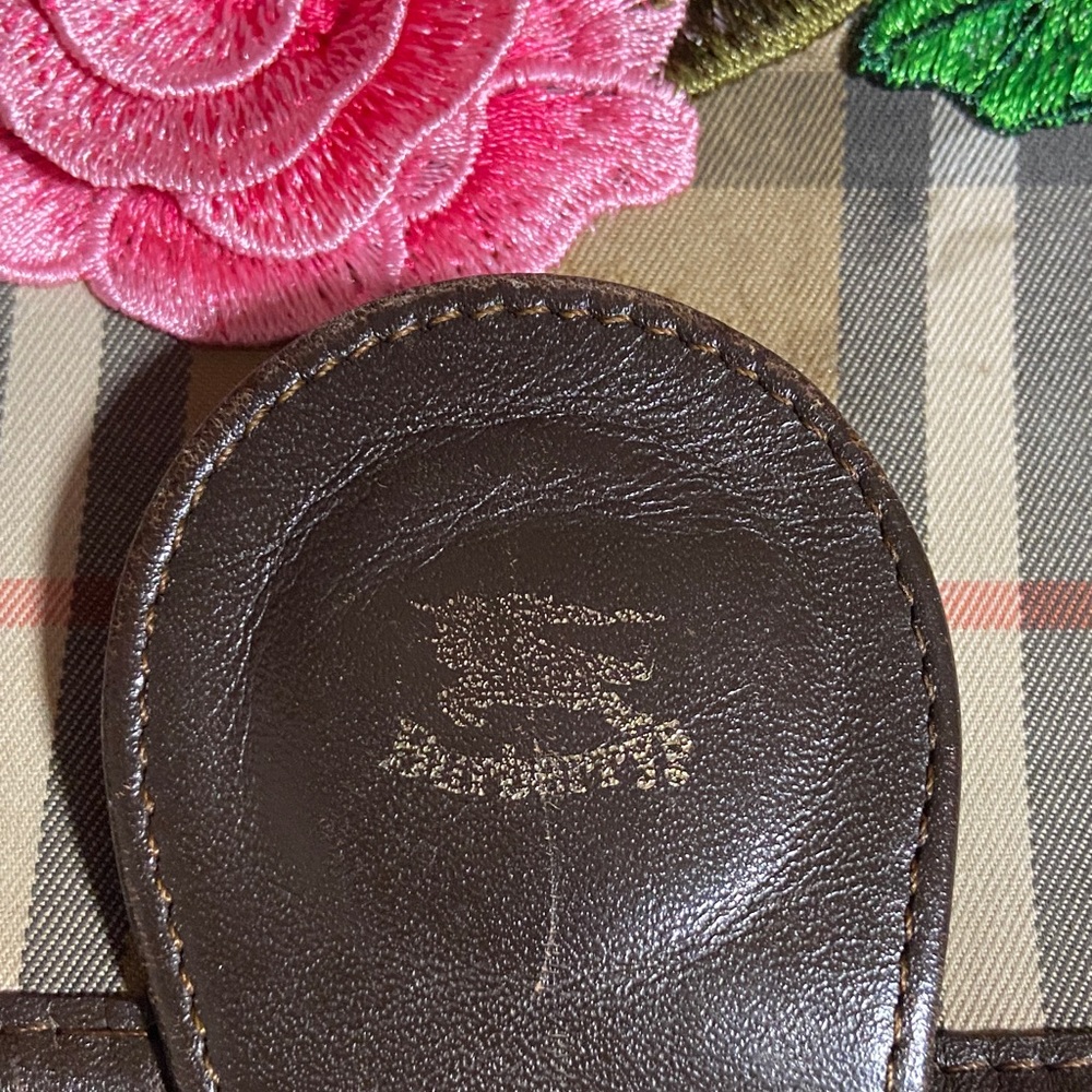 Burberry Plaid Crossbody with Pink & Orange Floral Appliqués - Picture 3 of 13